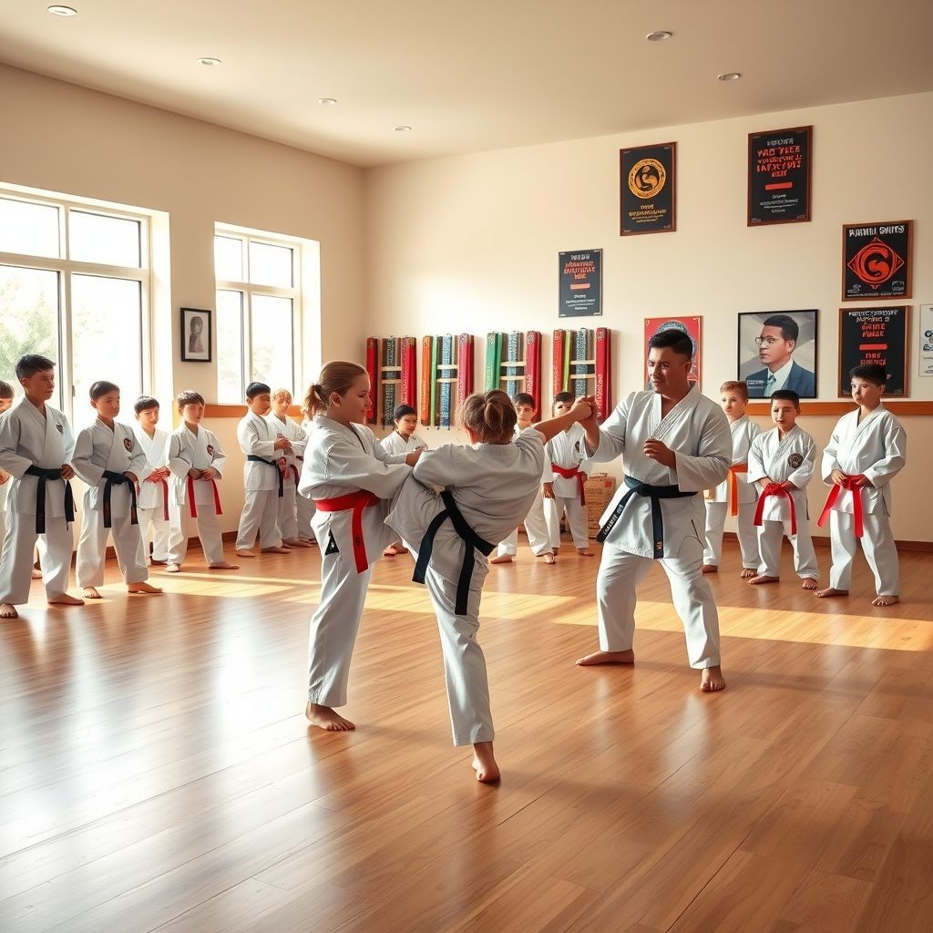 Martial arts training at Beltpath dojo