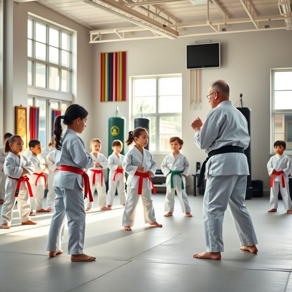 Martial arts class in session