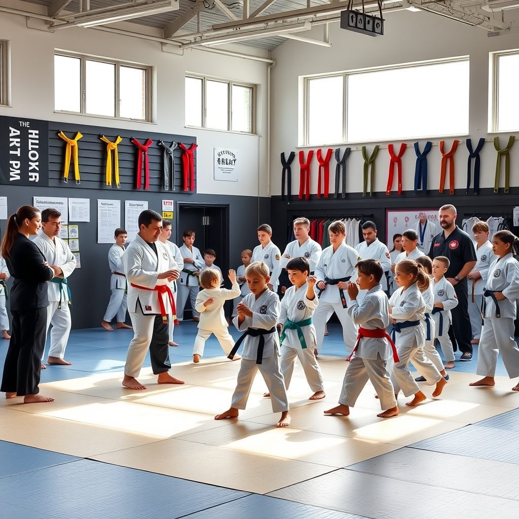 Martial arts class in session